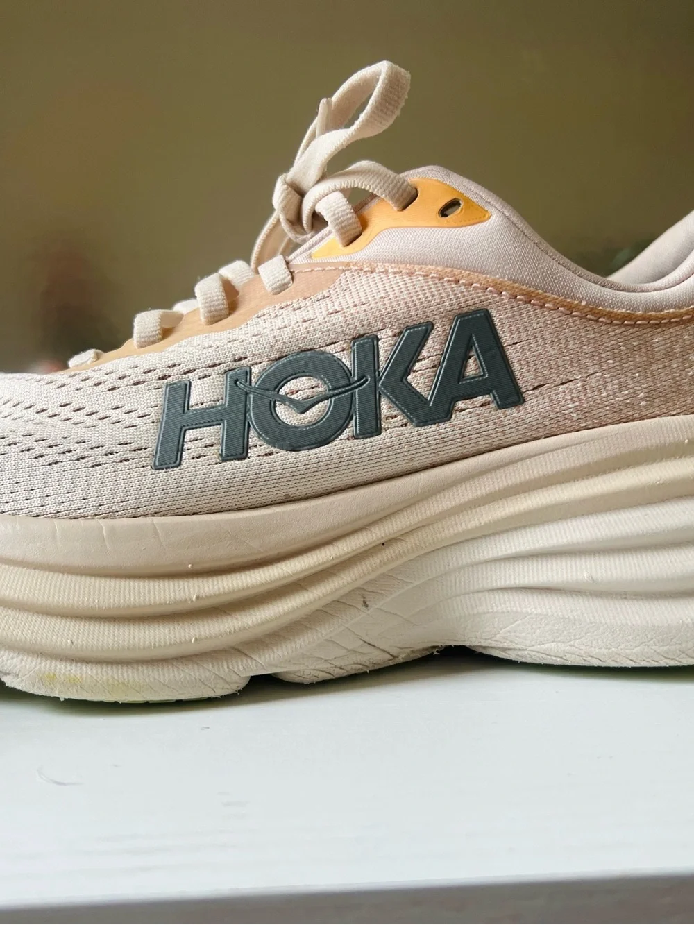 HOKA Bondi 8 Vanilla Running Women’s Comfort Shoes Walking Sneakers Athleisure 7